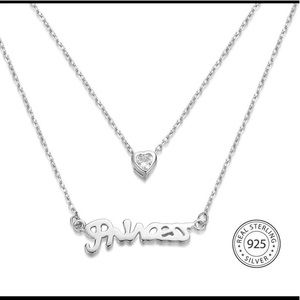 100% 925 Silver Love Princess necklace